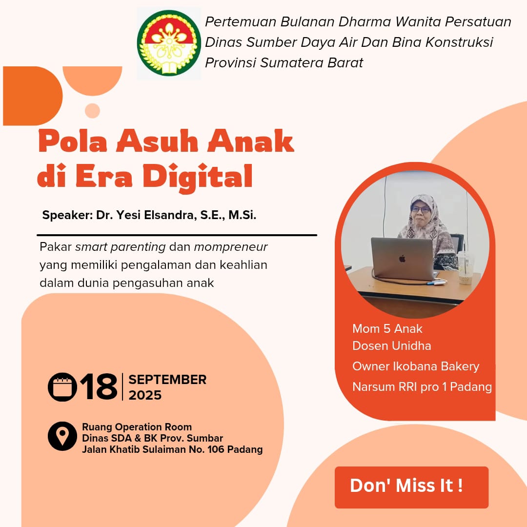 Dosen UNIDHA Bahas Pola Asuh Anak di Era Digital Bersama Dharma Wanita Persatuan Provinsi Sumbar