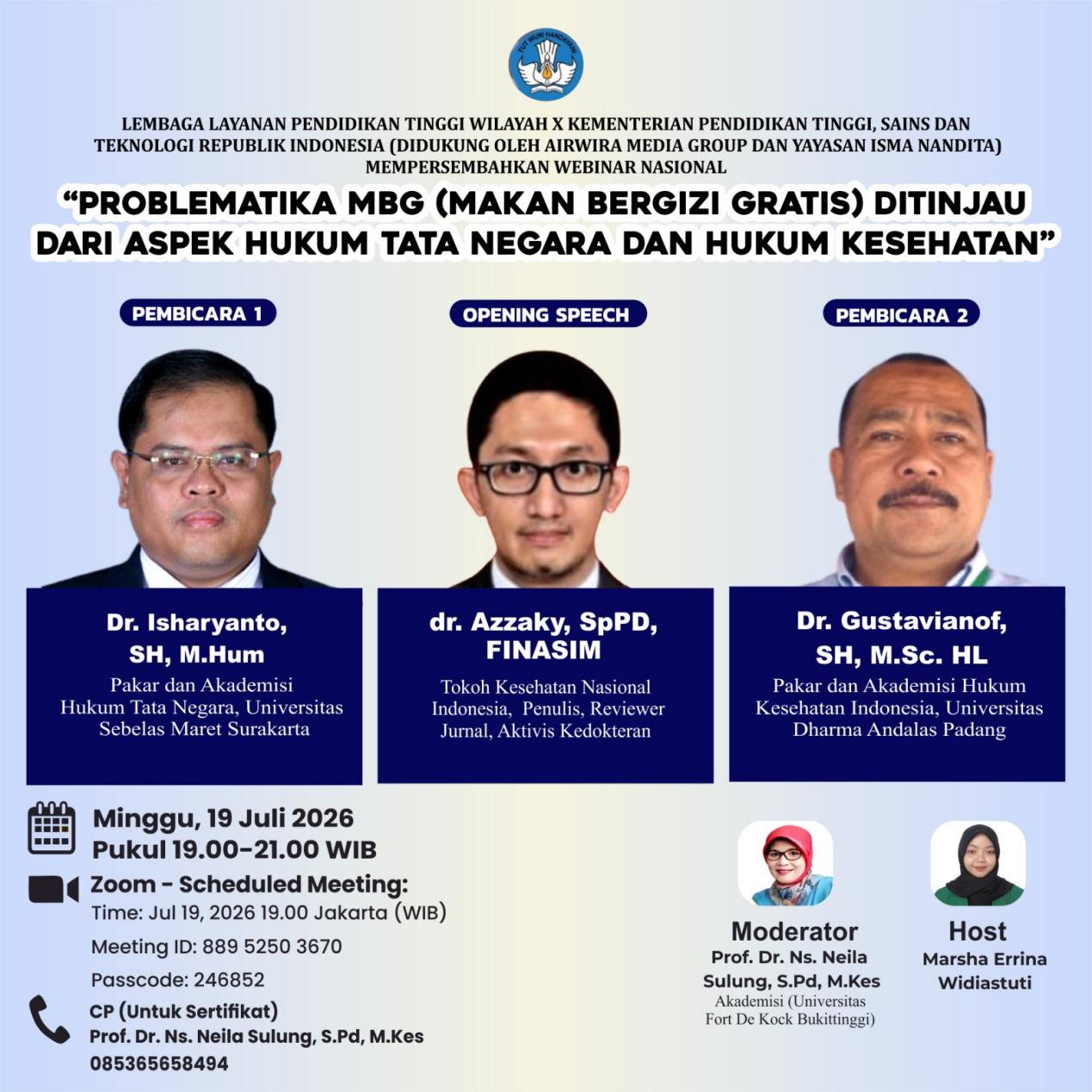 Dosen Fakultas Hukum UNIDHA Jadi Pembicara Nasional, Bahas Problematika Program MBG dari Perspektif Hukum Tata Negara dan Hukum Kesehatan